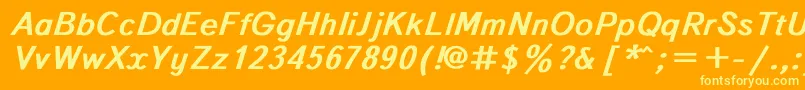 TextbookBoldItalic Font – Yellow Fonts on Orange Background