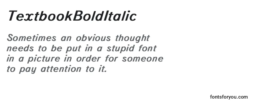 Review of the TextbookBoldItalic Font