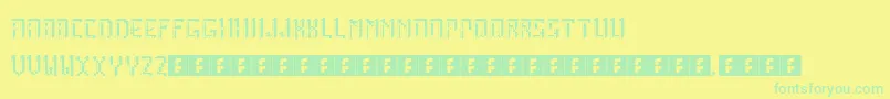 ArcadeBoxes-Schriftart – Grüne Schriften auf gelbem Hintergrund