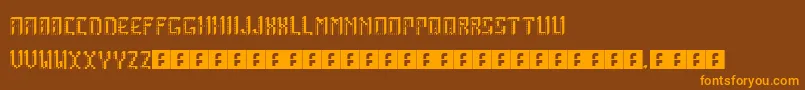 ArcadeBoxes Font – Orange Fonts on Brown Background