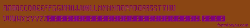 フォントArcadeBoxes – 紫色のフォント、茶色の背景
