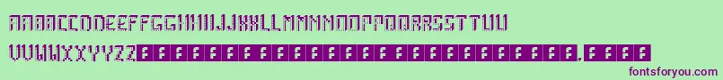 ArcadeBoxes-fontti – violetit fontit vihreällä taustalla