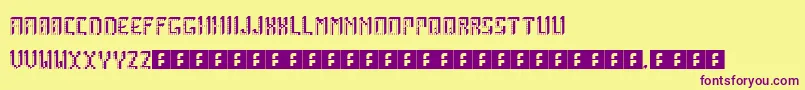 ArcadeBoxes-fontti – violetit fontit keltaisella taustalla