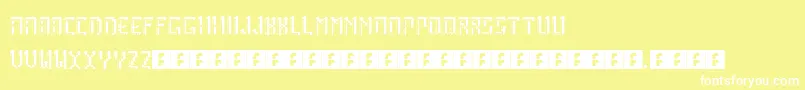 フォントArcadeBoxes – 黄色い背景に白い文字