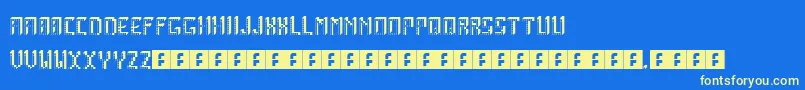 ArcadeBoxes Font – Yellow Fonts on Blue Background