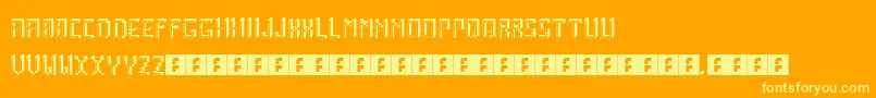 ArcadeBoxes-Schriftart – Gelbe Schriften auf orangefarbenem Hintergrund