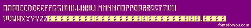 ArcadeBoxes-Schriftart – Gelbe Schriften auf violettem Hintergrund