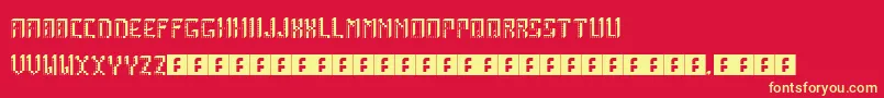ArcadeBoxes-fontti – keltaiset fontit punaisella taustalla