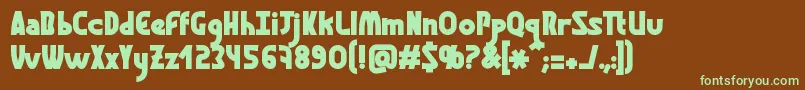 GraphismeBold-fontti – vihreät fontit ruskealla taustalla