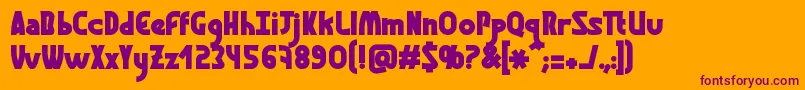 フォントGraphismeBold – オレンジの背景に紫のフォント