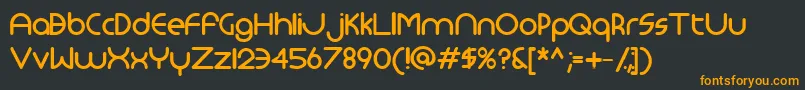 Monoglyceridedemibold-Schriftart – Orangefarbene Schriften auf schwarzem Hintergrund