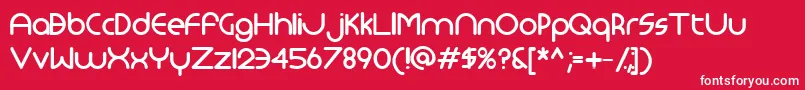 Monoglyceridedemibold-Schriftart – Weiße Schriften auf rotem Hintergrund
