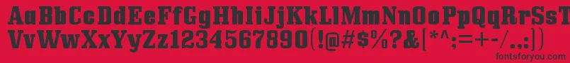 BullpenhvRegular Font – Black Fonts on Red Background