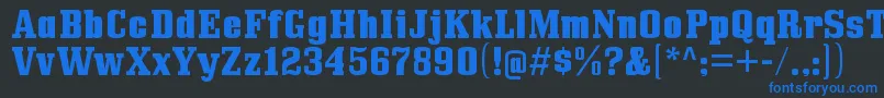 Шрифт BullpenhvRegular – синие шрифты на чёрном фоне
