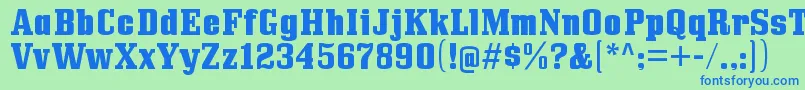BullpenhvRegular Font – Blue Fonts on Green Background