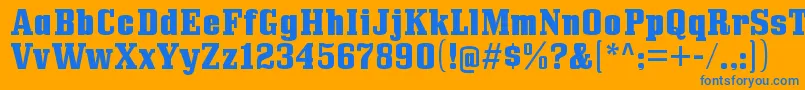 Czcionka BullpenhvRegular – niebieskie czcionki na pomarańczowym tle