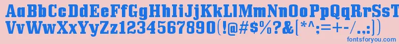 フォントBullpenhvRegular – ピンクの背景に青い文字