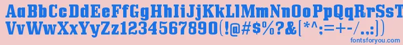 BullpenhvRegular Font – Blue Fonts on Pink Background