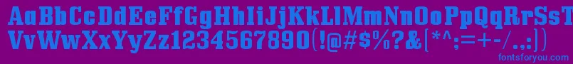 Шрифт BullpenhvRegular – синие шрифты на фиолетовом фоне