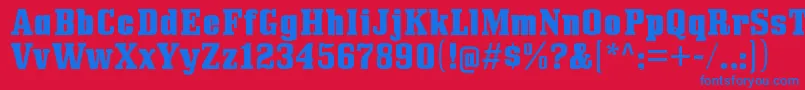 フォントBullpenhvRegular – 赤い背景に青い文字