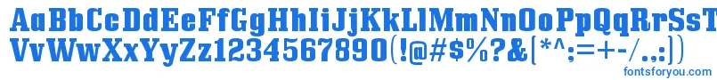 BullpenhvRegular-Schriftart – Blaue Schriften auf weißem Hintergrund