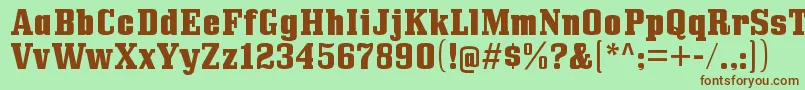 BullpenhvRegular Font – Brown Fonts on Green Background