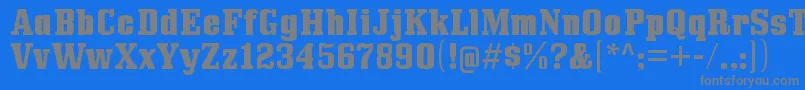 BullpenhvRegular-fontti – harmaat kirjasimet sinisellä taustalla