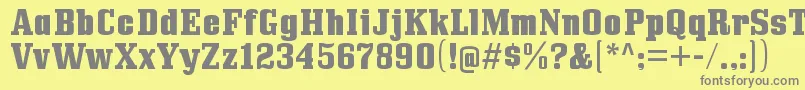 フォントBullpenhvRegular – 黄色の背景に灰色の文字