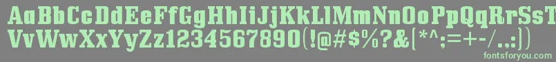Шрифт BullpenhvRegular – зелёные шрифты на сером фоне