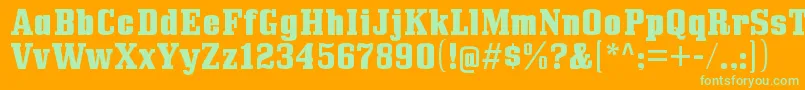 BullpenhvRegular Font – Green Fonts on Orange Background