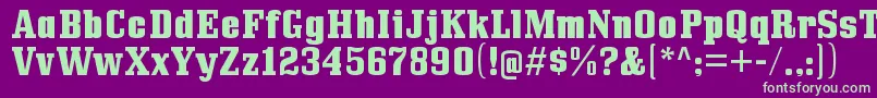 BullpenhvRegular-fontti – vihreät fontit violetilla taustalla