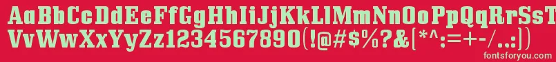 BullpenhvRegular Font – Green Fonts on Red Background