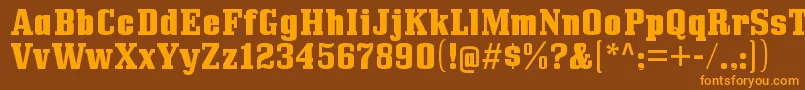 BullpenhvRegular Font – Orange Fonts on Brown Background
