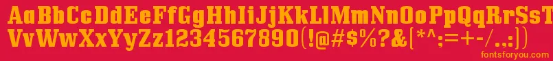 BullpenhvRegular Font – Orange Fonts on Red Background