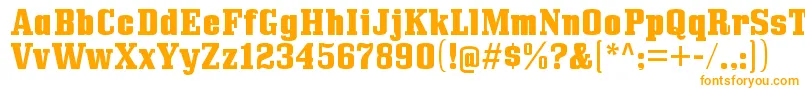 BullpenhvRegular-fontti – oranssit fontit valkoisella taustalla