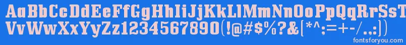 BullpenhvRegular Font – Pink Fonts on Blue Background