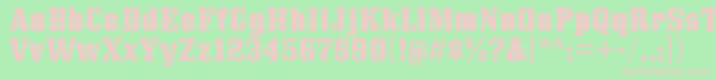BullpenhvRegular-fontti – vaaleanpunaiset fontit vihreällä taustalla