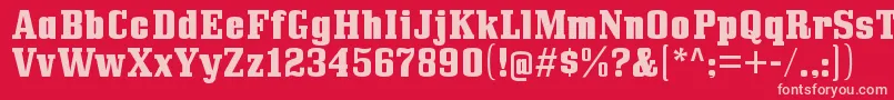BullpenhvRegular Font – Pink Fonts on Red Background