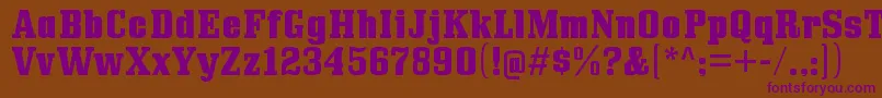 BullpenhvRegular-fontti – violetit fontit ruskealla taustalla
