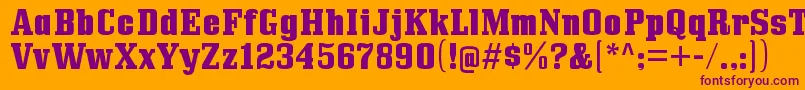 BullpenhvRegular-fontti – violetit fontit oranssilla taustalla