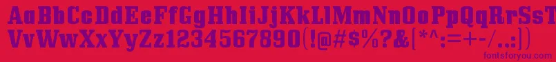 BullpenhvRegular Font – Purple Fonts on Red Background