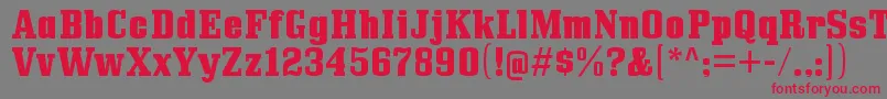 BullpenhvRegular Font – Red Fonts on Gray Background