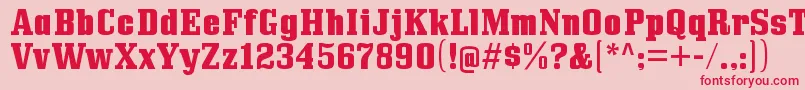 BullpenhvRegular-fontti – punaiset fontit vaaleanpunaisella taustalla