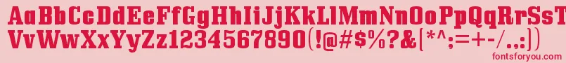 Czcionka BullpenhvRegular – czerwone czcionki na różowym tle