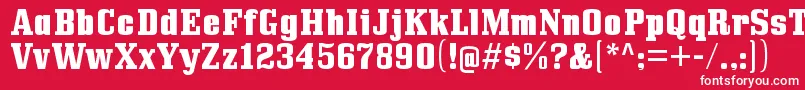 Шрифт BullpenhvRegular – белые шрифты на красном фоне