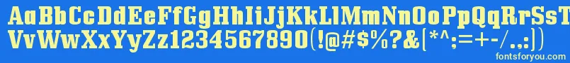 BullpenhvRegular Font – Yellow Fonts on Blue Background