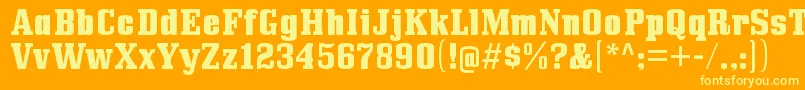 Шрифт BullpenhvRegular – жёлтые шрифты на оранжевом фоне