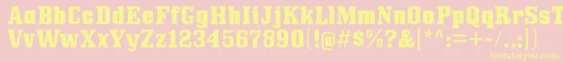 BullpenhvRegular Font – Yellow Fonts on Pink Background