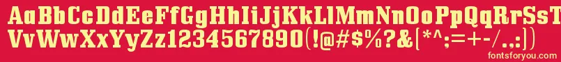 BullpenhvRegular Font – Yellow Fonts on Red Background