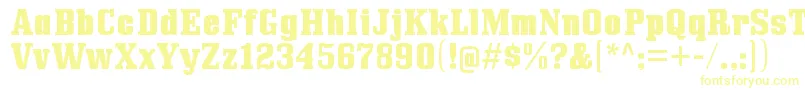 BullpenhvRegular-Schriftart – Gelbe Schriften auf weißem Hintergrund